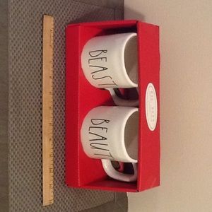 Rae Dunn Beauty and Beast Coffee Mug Set